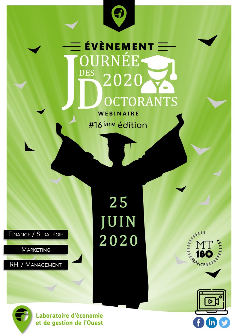 🚨La Journée Des Doctorants est là !  
💻Pour la première fois, c'est une édition connectée.
📅25 Juin 2020
#JDD2020 #Marketing #lego_event #management #finance #strategy  #phdlife