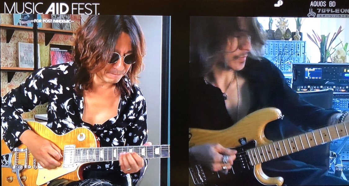 xxx_must's tweet image. フジテレビの #MUSICAIDFEST の #TAKUROさん と #SUGIZOさんの「#GuessWho 」SUGIZOさんがチラッとしか映ってなくて残念。まぁ、CSがあるけど、地上波でしか観られない人にもあのお二人の色気のツインギターの熱演を観て欲しかったです😭このお二人どれだけセクシーなのよ💕💕SUGI様
@SUGIZOofficial