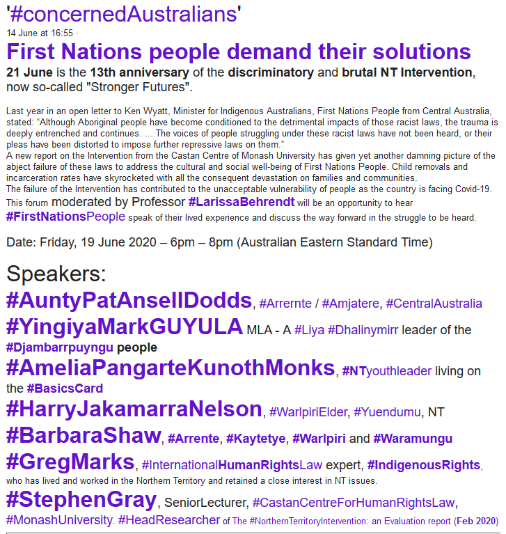 WgarNews's tweet photo. @lynlinking @georgina_116 @LadyPoop2 @CapesJoy @janettj777 @Michz45 @RachelQuayle08 @denniallen @WhteRbbnAdvocat @AnimaeOK failed #AboriginalNTIntervention | #AuntyPatAnsellDodds #Arrernte #Amjatere | #Yingiya a #Liya #Dhalinymirr leader of #Djambarrpuyngu ppl | #AmeliaPangarteKunothMonks #BasicsCard | #HarryJakamarraNelson #WarlpiriElder | #BarbaraShaw #Arrente #Kaytetye #Warlpiri #Waramungu | '#cA' https://t.co/JWdaWJl5Ez