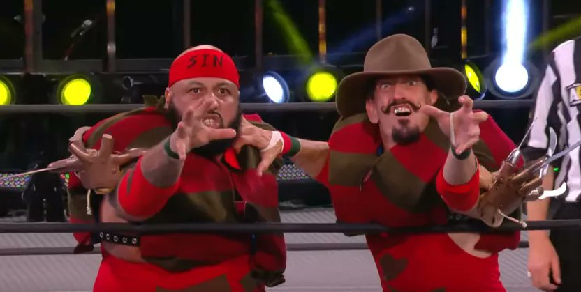 TheGrantPerkins's tweet photo. Watching #CapitalVices on #AEWDark. Dear @AEWrestling, these guys need a Wario and Waluigi gimmick asap. https://t.co/xQd64F6VlG