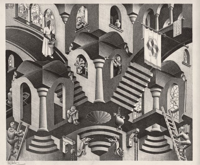 "I might be in the basement. I'll go upstairs and check." ~ M. C. Escher