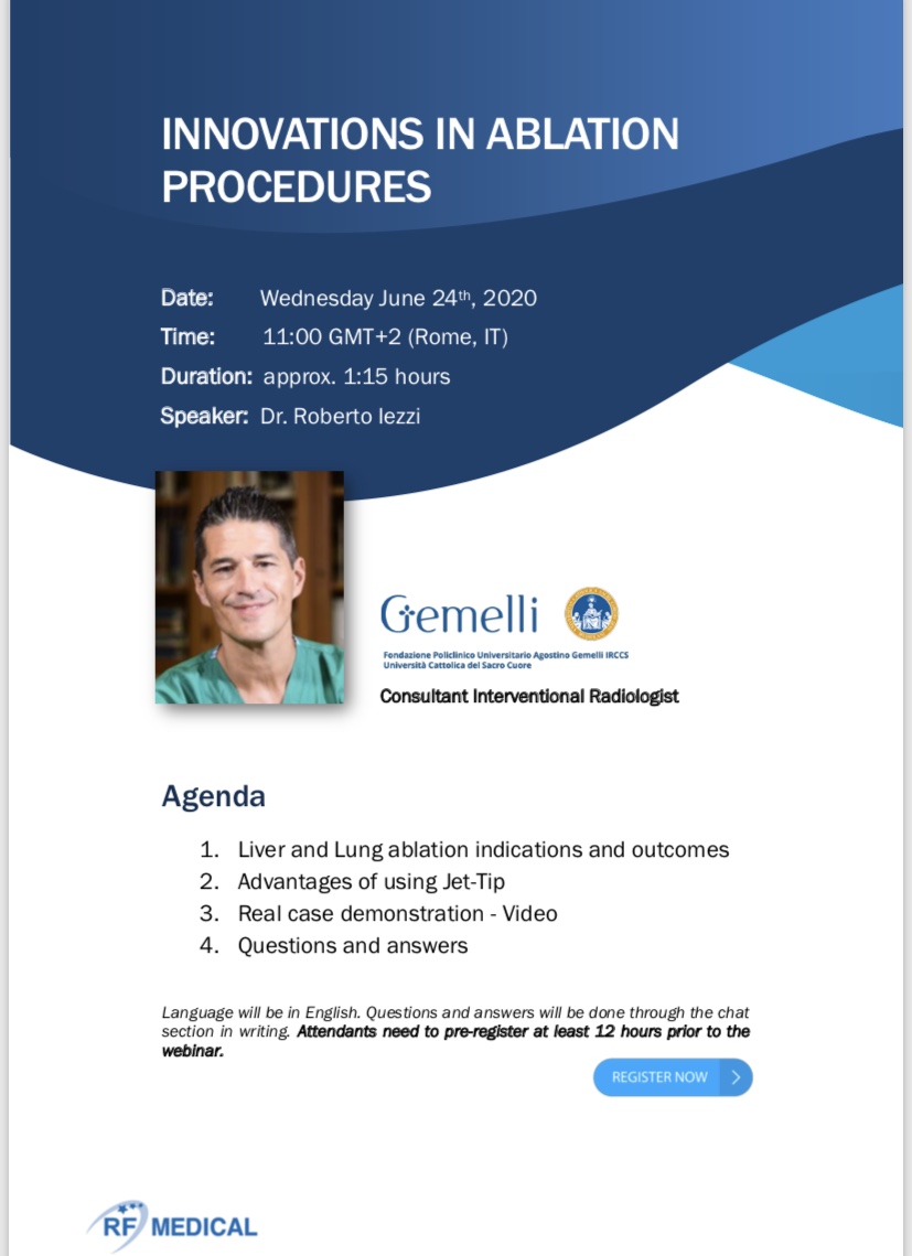 Innovations in Ablation Procedures Webinar Wednesday 24th June.
If you wish to join contact us : info@bvmmedical.com
#RFmedical #Liverablation #Lungablation #Renalablation #Jet-Tip