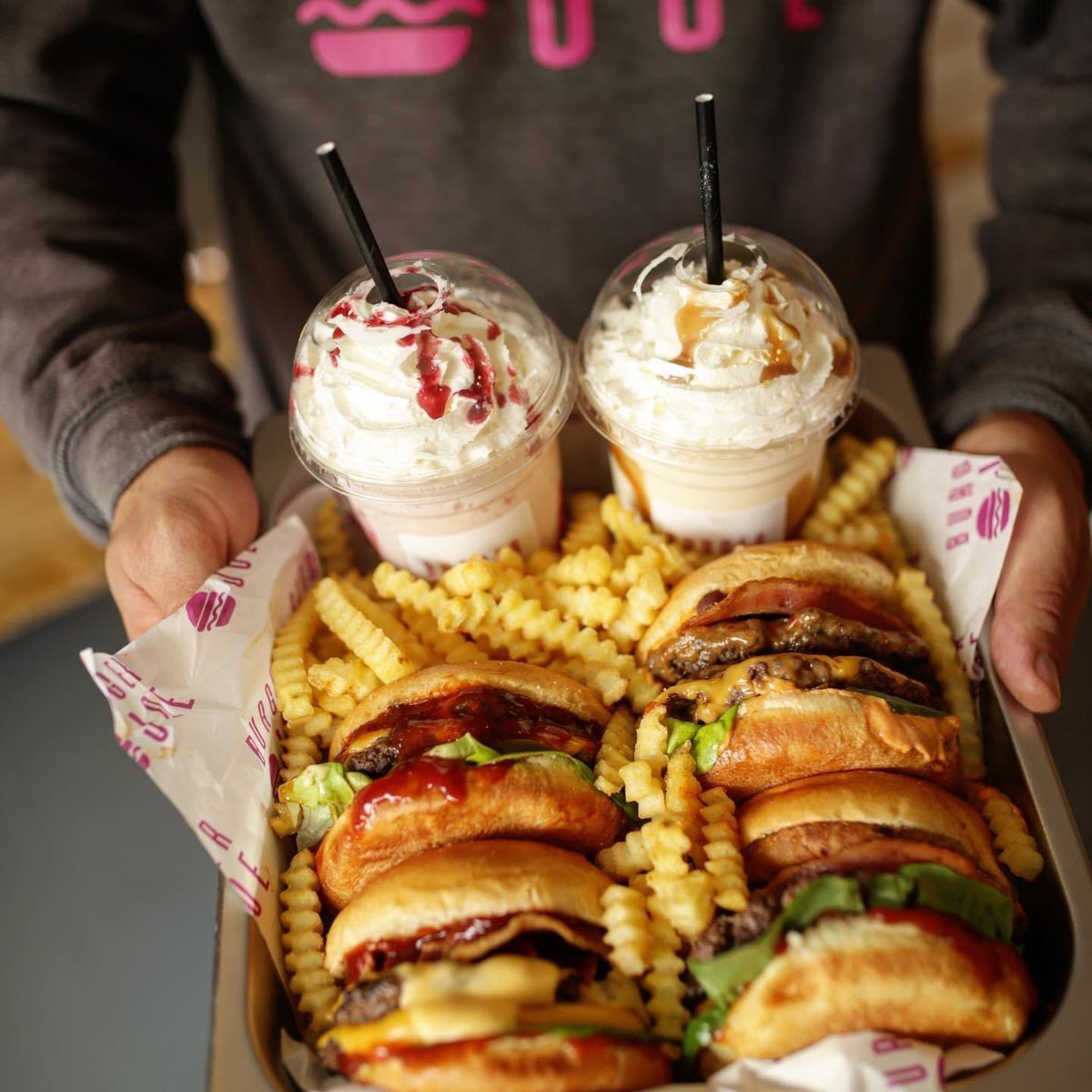 Proper burgers to take away. We’re twitter virgins. Help us