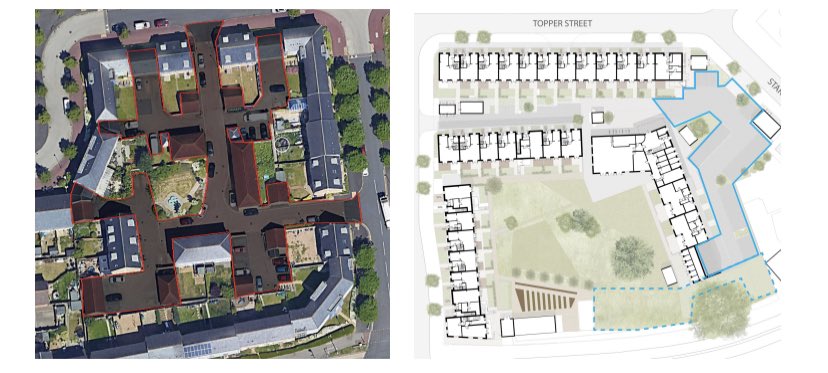  @WeTweetTOWN colleagues  @JamesCox1994 and  @JonnyAnstead analysed our Marmalade Lane project in Cambridge, with 1.25 spaces per dwelling, against a neighbouring block with 2.5spd. (Orchard Park, the ‘urban extension’, is pretty well located and laid out - perimeter blocks etc) 3/