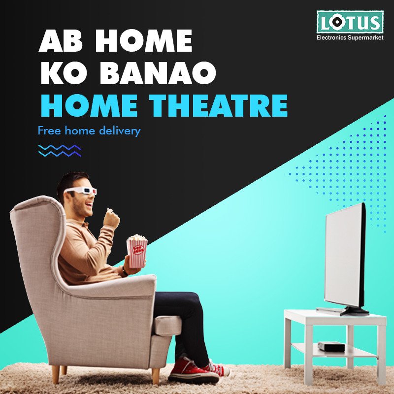 LotusElec's tweet photo. Ab Home Ko Banao Home Theatre
Now have a cinema like experience at home with full HD and quality sound.
Buy today and get a free home delivery.
Visit your nearest Lotus Electronics store OR order online from https://t.co/7ypmlnmsor

#LotusElectronics #ThinkElectronics #ThinkLotus https://t.co/Z1N38Kacmj