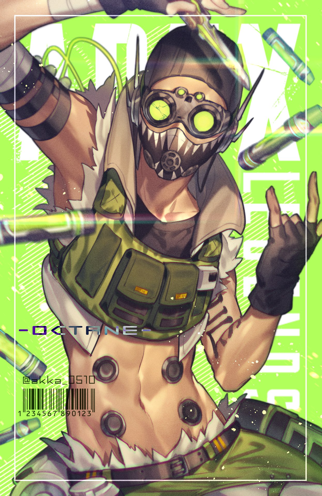 あっか Apex オクタン 腹筋が描きたいという衝動から出来上がった1枚 T Co Lzcyclupbt Twitter