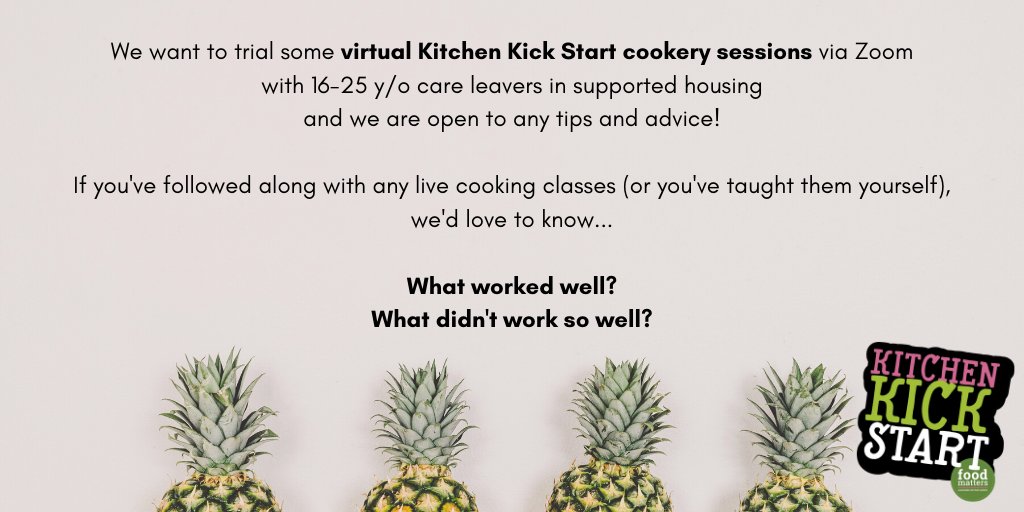FoodMatters_org's tweet image. Fellow foodies! Have you done any virtual cooking sessions? Please share your experiences - the good, the bad, the burnt 👍👩‍🍳 

#adaptandovercome #virtualcooking #zoomcooking #cookingforteens #lockdowncooking #distancelearning #quarantinecooking #careleavers #virtualchef