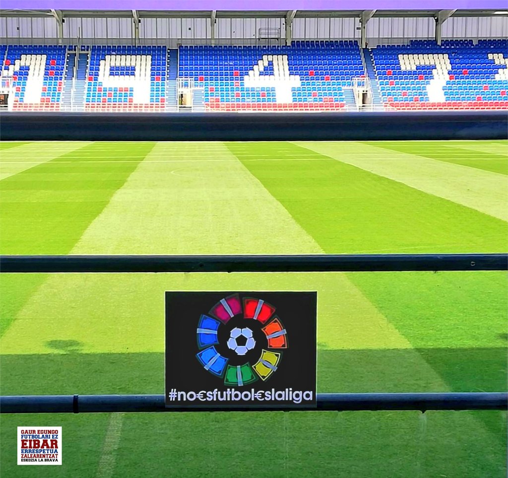 EskoziaLaBrava's tweet photo. 17/06/2020 ¿Derby en Ipurua?

@SDEibar - @athletic_eus

No vuelve el fútbol a Eibar, vuelve vuestro negocio. A @LaLiga le importa el deporte una mierda y a los clubs sus aficionados más de lo mismo.

FUTBOL - HINCHAS = NADA

#SinAficionadosNoHayFútbol
#NoEsFútbolEsLaLiga https://t.co/NVeG9TyPKD