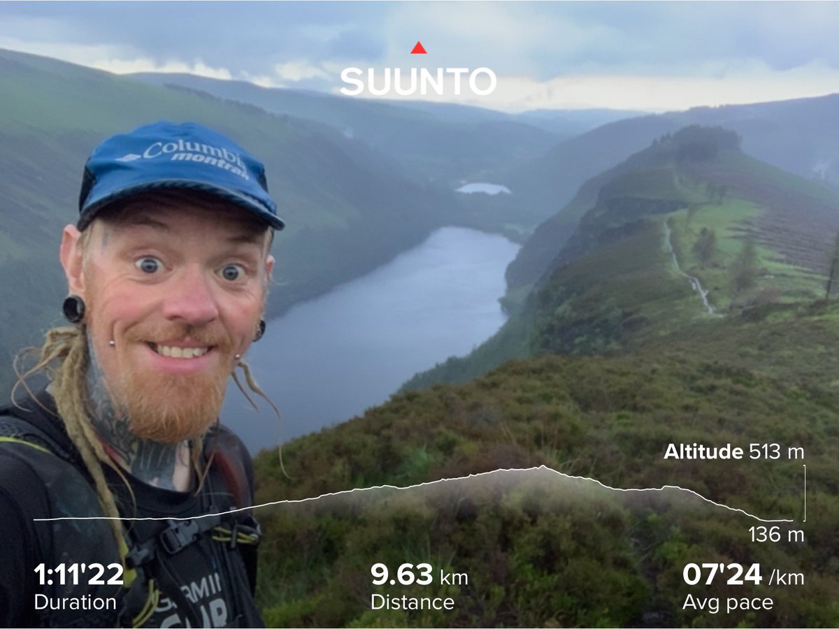 JuJuJay3's tweet photo. What a great trail run around the Glendalough #spinc on Tuesday evening &amp; started of nice but soon came over a black cloud &amp; bang it was a beautiful thunderstorm ⛈ we never seen so much rain 🌧 but it was warm rain &amp; beautiful to run in! #jujustrailrunning https://t.co/kPEa36tpbG