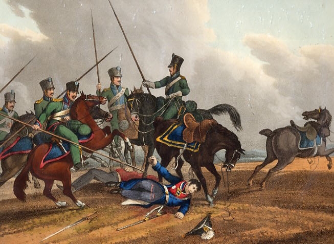 Key Irish units in the British army at Waterloo were 1st Battalion of the 27th (Inniskilling) two cavalry units—the 6th (Inniskilling) Dragoons & the 18th (King’s Irish) Hussars. Irish born Major-General Sir William Ponsonby commanded the Union Brigade, the 2nd British Brigade.