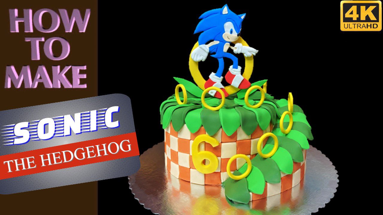 Caketastic Cakes Sur Twitter Sonic Cake From Sonic The Hedgehog Cake Decorating Tutorial Make Your Own Ring And Ramp Cake With A Gum Paste Sonic On Top This Cake Decorating Tutorial