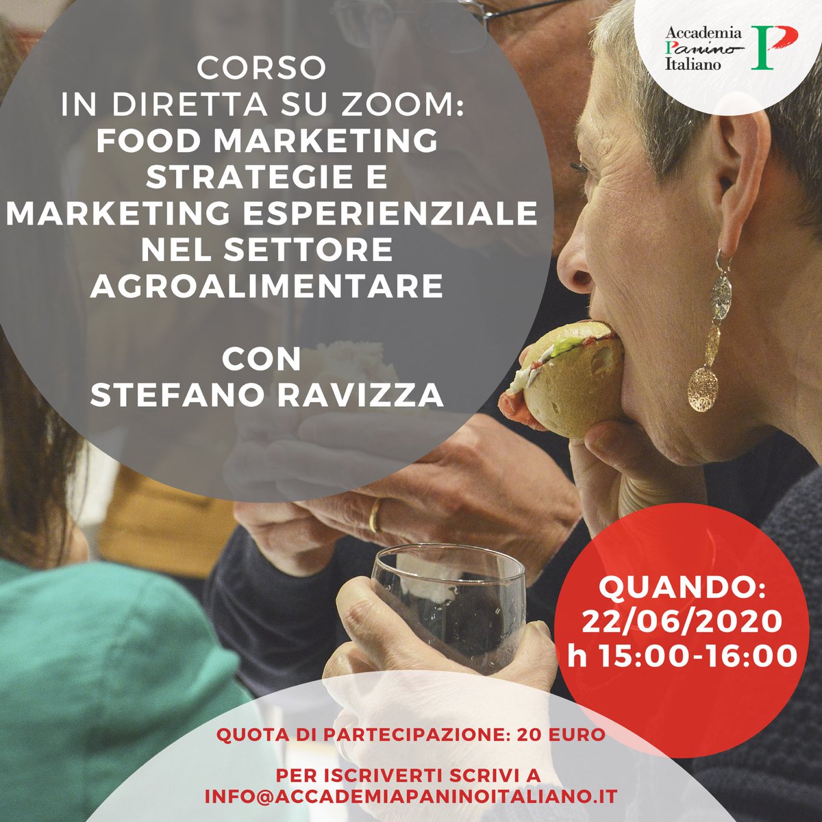 Un nuovo appuntamento con la Scuola del #Panino 📝🥪
Questa volta si parla di #marketing con #StefanoRavizza, mandateci una mail a info@accademiapaninoitaliano.it per iscrivervi al corso! 📩

Qui potete scoprire le altre lezioni in programma👇🏻

accademiapaninoitaliano.it/online.html