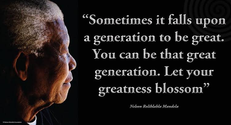 “Sometimes it falls upon a generation to be great, you can be that generation” — Nelson Mandela. #happyyouthmonth #YouthMonth