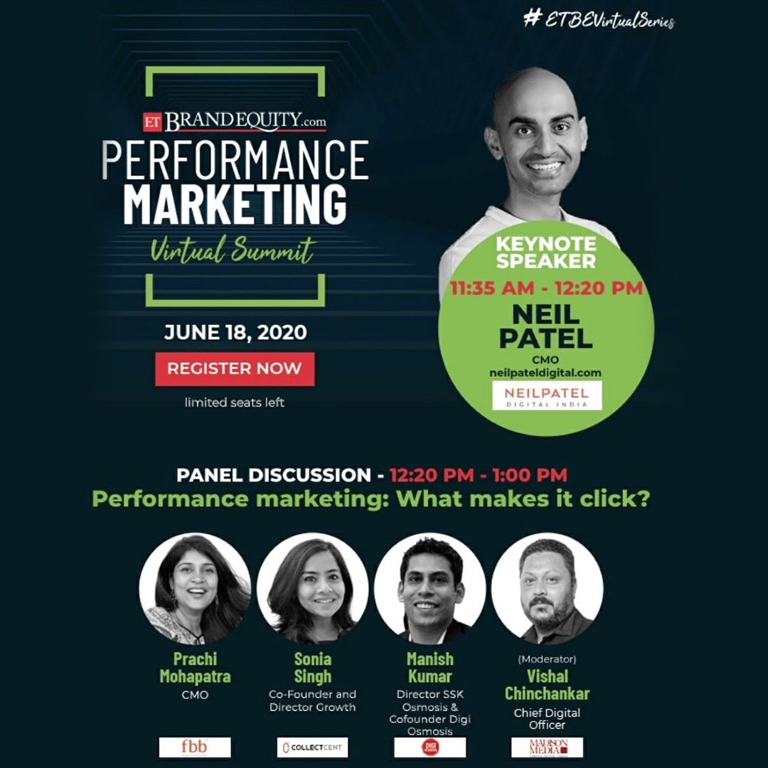 DigiOsmosis's tweet image. Mr. Manish Kumar, Co-Founder of Digi Osmosis and Director of SSK Osmosis, is one of the panelists on the Performance Marketing Virtual Summit hosted by ET BrandEquity. This will take place on the 18th of June. To be a part of this, register here: bit.ly/3fuczPl