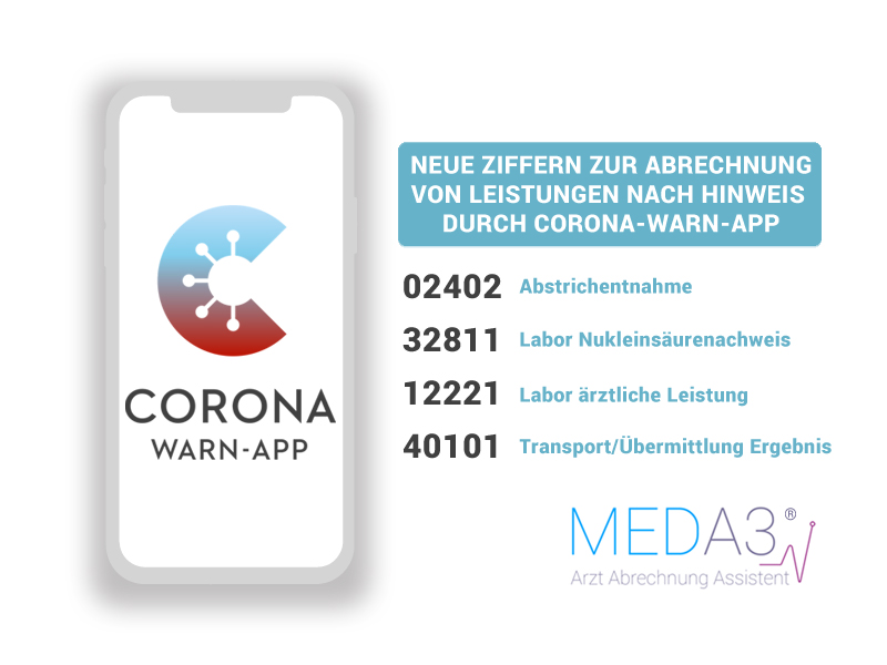 Neue EBM-Ziffern zur Abrechnung von Leistungen im Zusammenhang mit der Corona-Warn-App 📱!
➡️meda3.de/news
#MEDA3 #Abrechnung #Arztpraxis #Allgemeinmedizin #Hausarzt #Abrechnungsberatung #Praxisberatung #MFA #Abrechnungstipps #Abrechnungsoptimierung