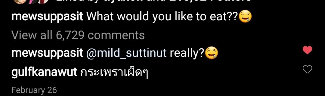A short thread of Mew Suppasit's IG caption with the word "YOU" for year 2020.