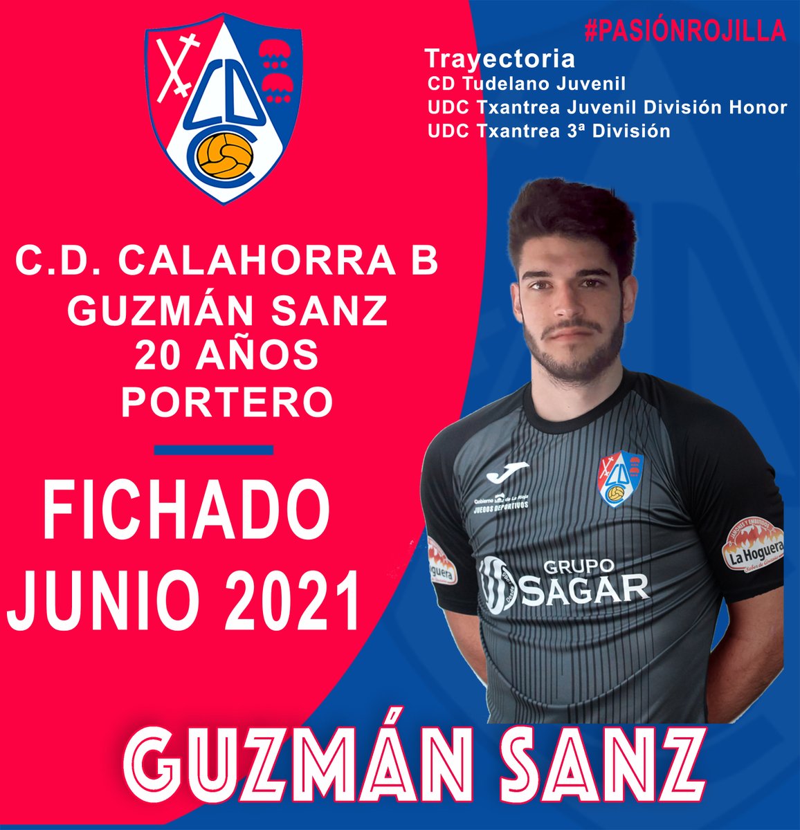 🔵🔴 EQUIPO TERCERA DIVISIÓN. 
El <a href="/cdcalahorra/">CD Calahorra</a> anuncia el fichaje, para la próxima temporada para el CD Calahorra B, del jugador Guzmán Sanz.

¡¡¡ Bienvenido  <a href="/guzmansanz1/">Guzmán Sanz Serrano</a> !!!

#juntossomosmasfuertes 
#EsteVirusLoParamosTodos