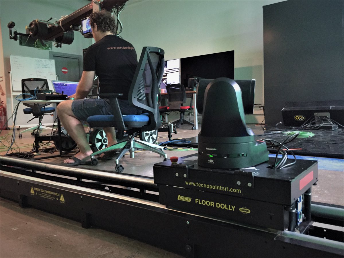 0Density's tweet image. Today at the R&amp;amp;D studio we tested Technopoint floor dolly with @PanasonicProAV PTZ AW-UE150. We can call presets directly from #RealityControl tools. It all works like a charm!

#VirtualStudio #LiveProduction #PTZ #UE150 #Tuning