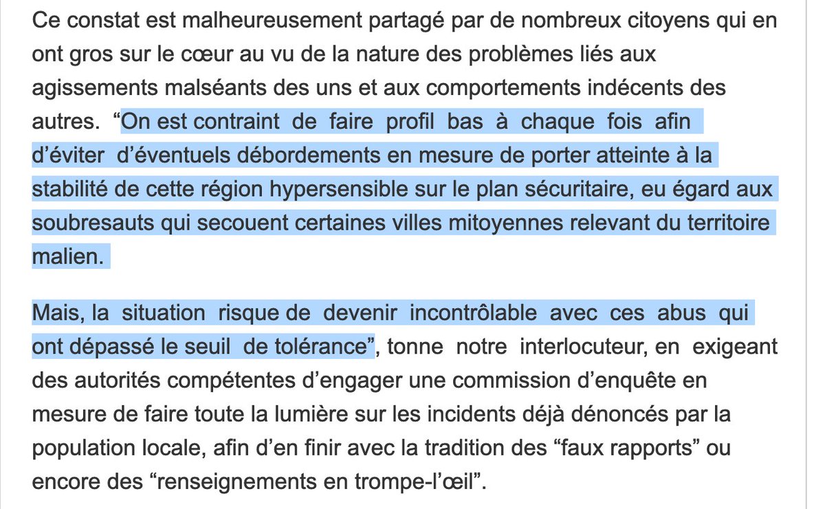 Dans l'article de Liberté, on peut lire aussi ça .  #Tinzaouatine #Algerie  https://www.liberte-algerie.com/actualite/la-colere-du-sud-340449?fbclid=IwAR09xP9AK8MlDdJpQ8ZIUYisNGbDGKx4NIw3jCkDgg-ABee6k_0sjrW6uq4#.XumWgadRCiY.facebook