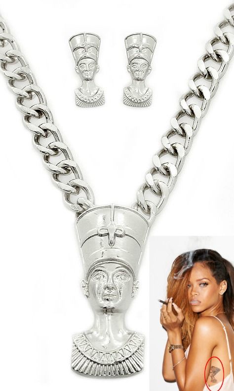 Get your swag on too with this sexy and sophisticated high quality Nefertiti Egyptian necklace chain set.
• Size: 2.25 inches tall pendant + 18 inches
sosexyfashion.com/riri-egyptian-…
#Crystal #Nefertiti #Egyptian #Necklace #Jewellery #Gold #silver
#sosexyfashion #celebfashion