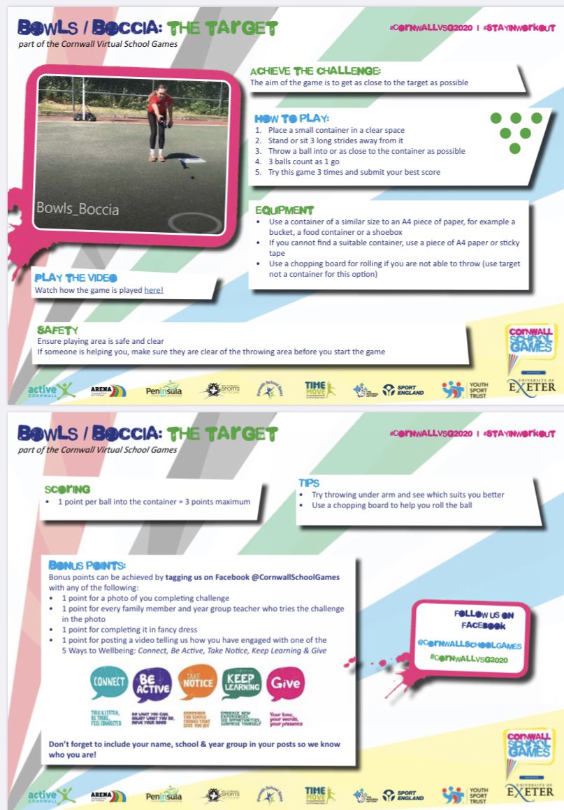 PeSaltash's tweet photo. Today’s Virtual School Games challenges are Bowls and Boccia go to https://t.co/ZAGwiEVteT and https://t.co/fgcZbGar5Y and have a practice. keep your eyes peeled on SMH with details on how to get involved next week! @PeSaltash https://t.co/nuwMk6Qwwd