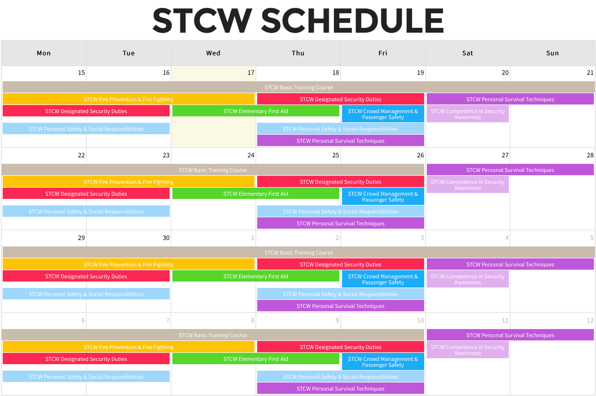 Bookings for STCW Basic Training courses in #CapeTown are open. Book the full 11-day #STCW course, or individual courses as required. View the course schedule and book online here: bit.ly/osa-STCW