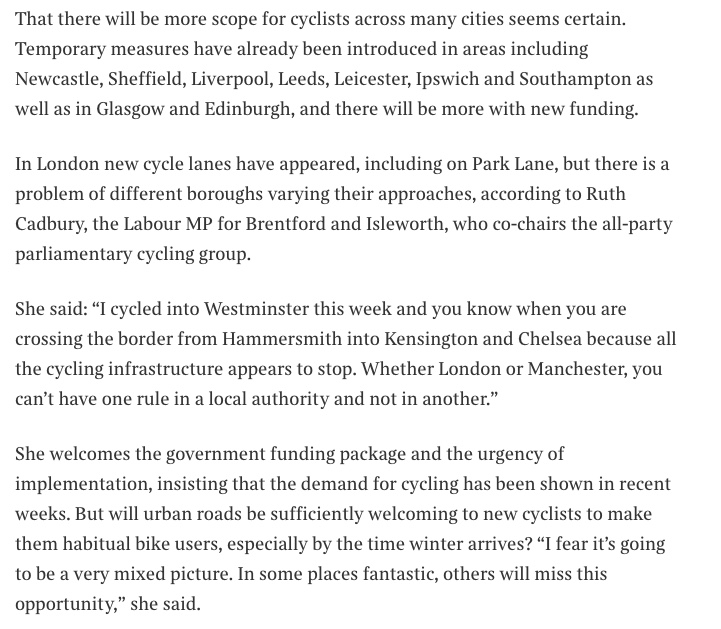 APPG for Cycling & Walking (@appgcw) on Twitter photo .@DickinsonTimes asks if ‘Hopes of a golden age for cycling have been punctured’
The article in the <a href="/thetimes/">The Times and The Sunday Times</a> is behind a paywall, but here is comment from our co-chair <a href="/RuthCadbury/">Ruth Cadbury</a> .@DickinsonTimes asks if ‘Hopes of a golden age for cycling have been punctured’
The article in the <a href="/thetimes/">The Times and The Sunday Times</a> is behind a paywall, but here is comment from our co-chair <a href="/RuthCadbury/">Ruth Cadbury</a>