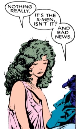 Even Kitty Pryde goes through a gender-deviant period in the early 80s, with a shorter hair-cut and ninja aesthetic (earned in the Kitty Pryde and Wolverine Mini), before reverting after the Mutant Massacre. 4/7