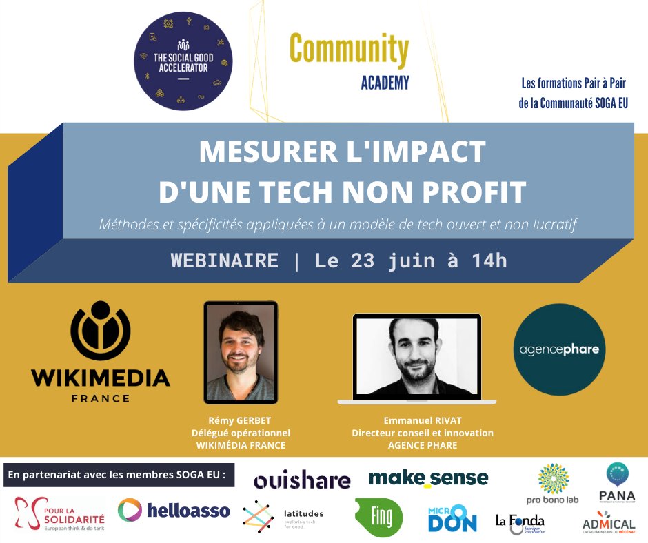 Comment mesurer l'#impact d'un modèle de #Tech #nonprofit ? #webinar mardi 23 juin avec les premières clés pour avancer sur le sujet #SocEnt #innovation #openknowledge #opencontent #opennetwork