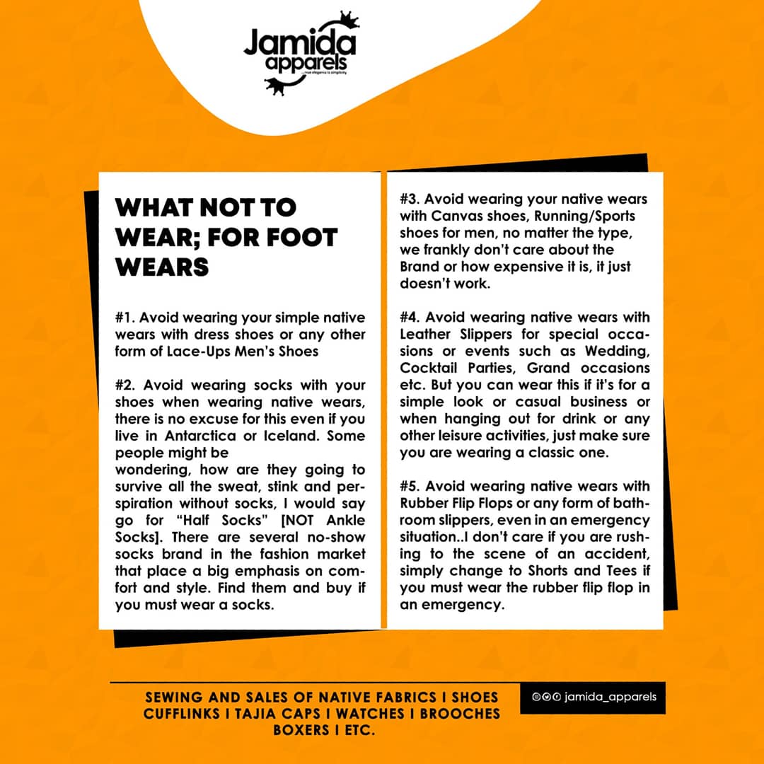 jamida_apparels's tweet photo. Hey Fashion Enthusiasts 😍

Let's educate ourselves 'Fahion-wise' today.

#jamida_apparels #instafashion #wristwatches #madeinnigeria #tajiacaps #trendywears #senatorwears #worldfashion #Fashionwise #fashiontrend #fashioneducation #fashionsense #dresssmart #jamidaeducate https://t.co/3LbofX4U1m