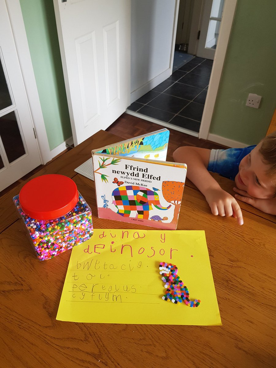 Ffrind newydd Elfed- Dina y Deinosor! @MrsDJones3