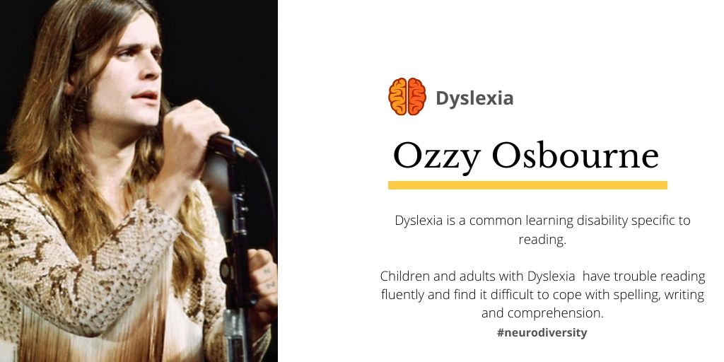 GrooveGullyFest's tweet photo. Heavy metal pioneer, founder of Black Sabbath and self-confessed Beatle fan - the legendary Ozzy Osbourne is Dyslexic. 

Ozzy's seminal work has spanned decades and influenced countless rockers.

 #neurodiversity #ozzy @OzzyOsbourne https://t.co/BUXJcKGtwW