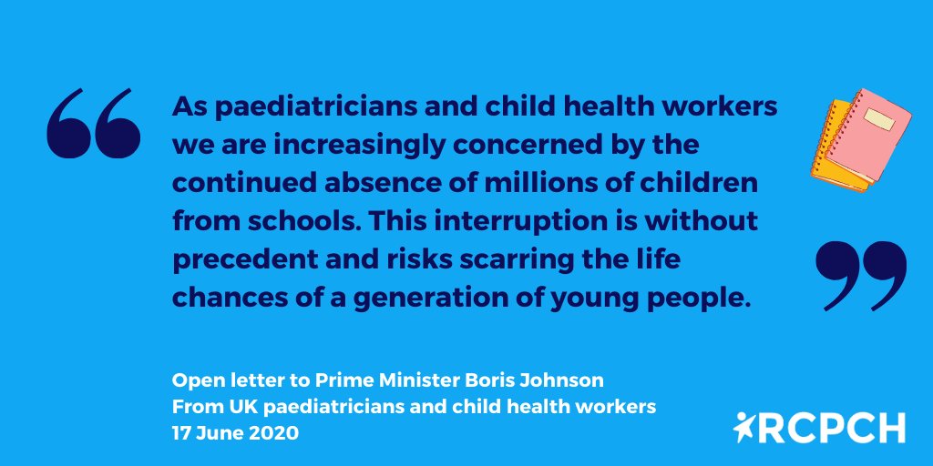 In the last 24 hours more than 1500 paediatricians and child health workers have signed an open letter to the Prime Minister.

The letter calls for a clear plan from government about getting children back to school.

👇👇👇

Read: rcpch.ac.uk/news-events/ne…