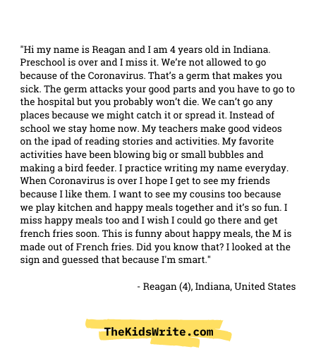 thekidswrite's tweet photo. “I practice writing my name everyday” - Reagan (4), Indiana
https://t.co/yDpsBjGbZP https://t.co/ltgyCthJvT