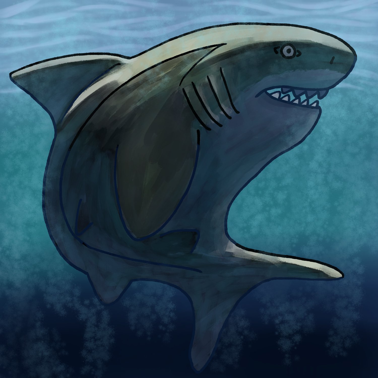 テツロウ 屈折するサメ ホオジロザメの顔 めちゃくちゃこわい サメ ホオジロザメ 屈折 イラスト T Co T3dotudlf1 Twitter