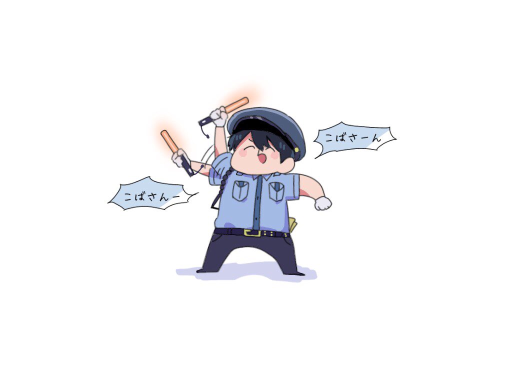 uniform solo police uniform police gloves white gloves 1boy  illustration images