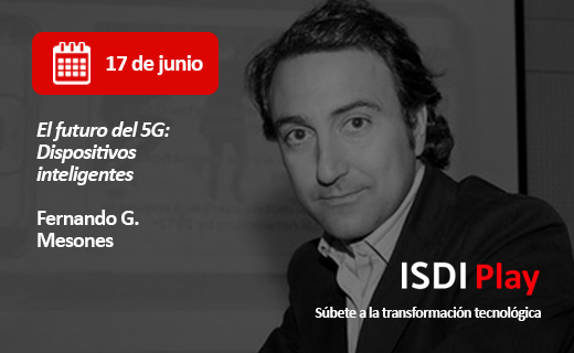 ISDI_edu's tweet photo. Último día de #ISDIPlay y tenemos un invitado de lujo. Hoy a las 19h, cerramos nuestras #masterclass de autor con @fgmesones y su charla sobre “El futuro del #5G: dispositivos inteligentes”. El futuro ya está aquí, #TheWorldISDIgital ¡No faltes! https://t.co/RHfMX42vkd