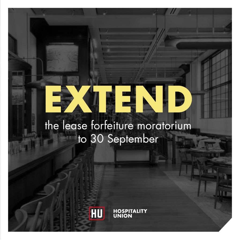 The Lease #ForfeitureMoratorium has saved businesses and jobs: but it expires at the end of this month. We’re calling on the government to stop a wave of hospitality evictions, by extending the moratorium until at least 30 September.