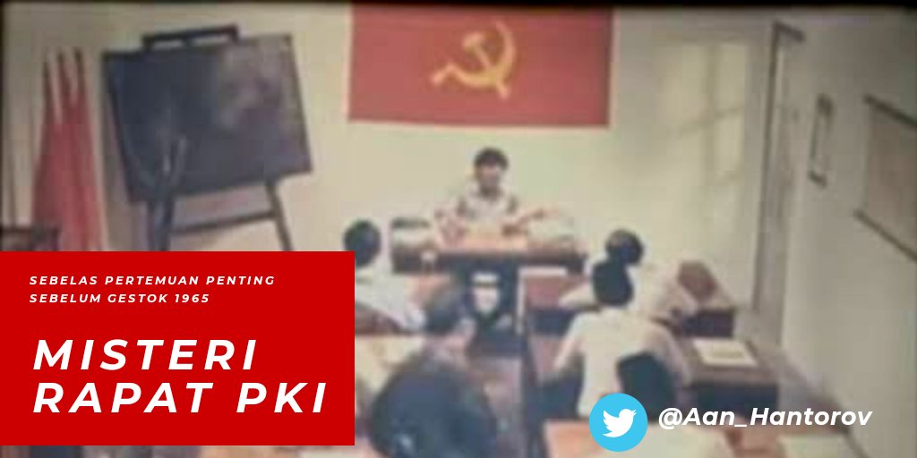 Banyak yg belum tahu, bahwa ada 11 rapat pendahuluan sebelum peristiwa 1 Okt 65 meletus. Malam ini saya tuliskan, biar ga cuman koar2 tapi buta sejarah !

Cc akun2 besar : <a href="/AnakKolong_/">Anak Kolong™|</a> <a href="/__MV_llestari__/">Nita</a> <a href="/YRadianto/">Aki Tulalit</a> <a href="/AhlulQohwah/">ً</a> @assaksena @eLFathir_ 

#SebelasRapatPKI