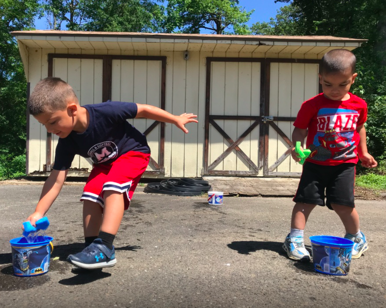 Miss__McCormick's tweet photo. These brothers are doing awesome with the colors wars sponge race! https://t.co/o211y65V3J