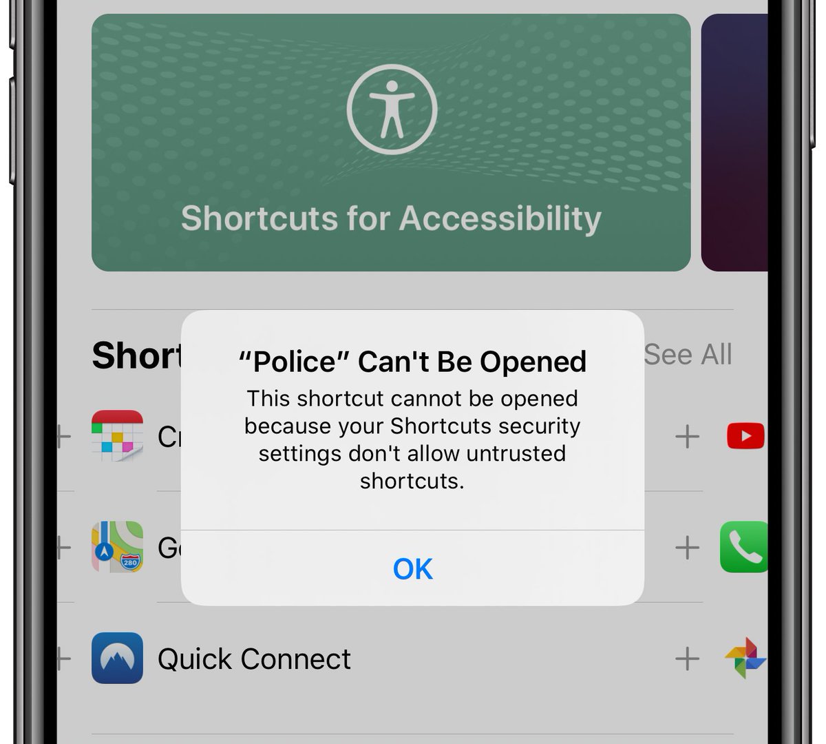 iDownloadBlog's tweet photo. Quick #AppleShortcuts tip: all shared shortcuts are considered untrusted by Apple, but a simple toggle gets rid of that warning so you can add cool #iOSautomation workflows from friends, websites and more #tutorial https://t.co/6nauI29xiz https://t.co/ILwiwgC4YA