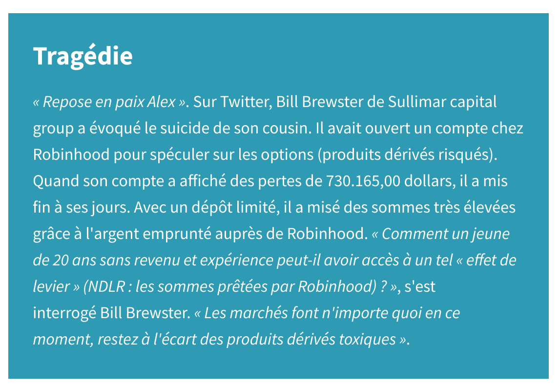 Classique de notre temps: L'utilisation d'un nom "positif" pour faire #NimporteQuoi. #Robinhood n'y échappe pas. #education reste la prio pour l'avenir de nos démocraties included #EducationEconomique. @BillBrewsterSCG  Sorry for your loss lesechos.fr/finance-marche…