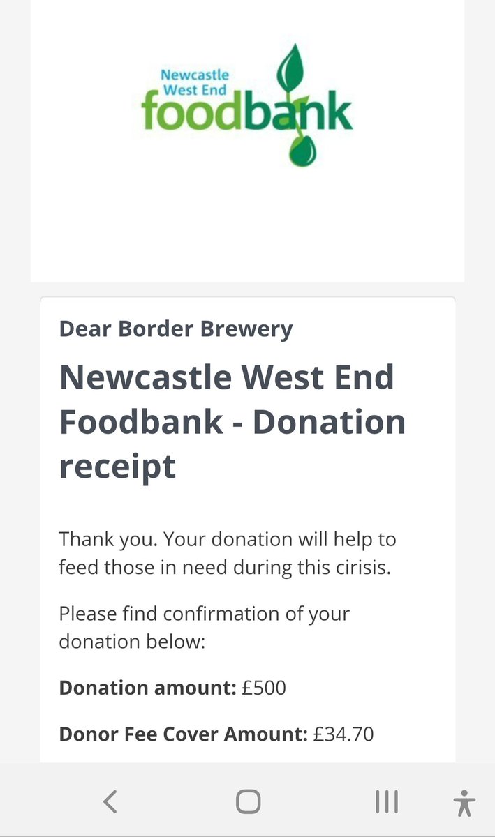Thanks to your support another £500 each sent off to @GFoodbank and @WEFoodbank. We will be donating to  @CashforKidsNE @metroradio later this week. 
#thinklocaldrinklocal #shoplocal #buylocal #supportlocalBusiness #supportyourlocalcommunity #GFoodbank #WEFoodbank #CashForKidsNE