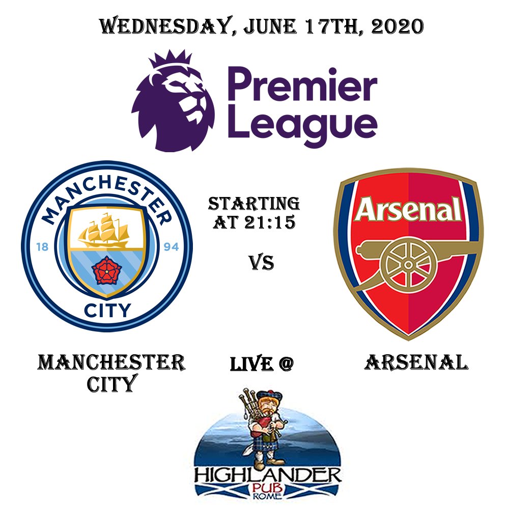 HighlanderRome's tweet photo. #PremierLeague relaunched today. #mancityVsarsenal Live at the Highlander pub with English commentary! https://t.co/2s91PRZEGQ