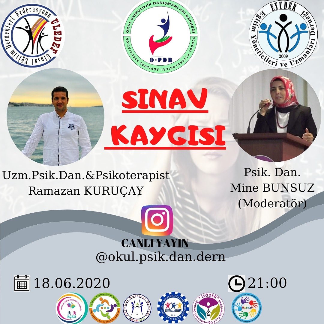 Perşembe günü programimiz "Sinav Kaygısı" tüm öğrenci veli öğretmenlerimizi  bekleriz.. <a href="/cilek_adem/">adem cilek</a> @galipistt @eyuder_eyfor @uledef_eyuder <a href="/okul/">okul</a>.psik.dan.dern #lgs2020 #yks2020 #sınav
instagram.com/p/CBiPn3YF1mF/…