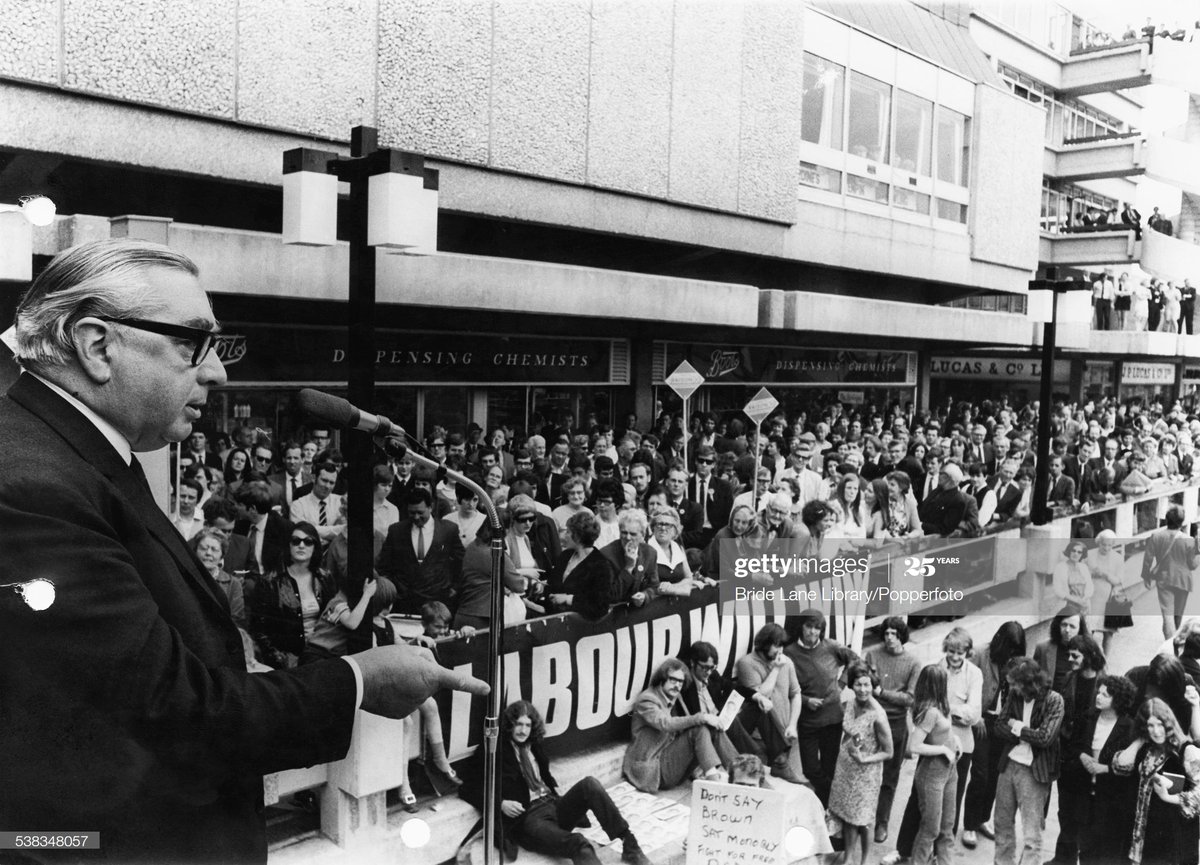 In Sheffield, Brown took on a student who heckled him:‘I don’t suppose you have ever worked in your life. Give me your name and address and I’ll give you a labouring job tomorrow’.