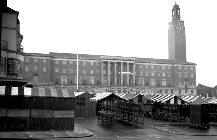 Though Atkinson didn't design the City Hall in the end, he did design the Market Place (rare colour photographs from late 30s)