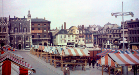 Though Atkinson didn't design the City Hall in the end, he did design the Market Place (rare colour photographs from late 30s)