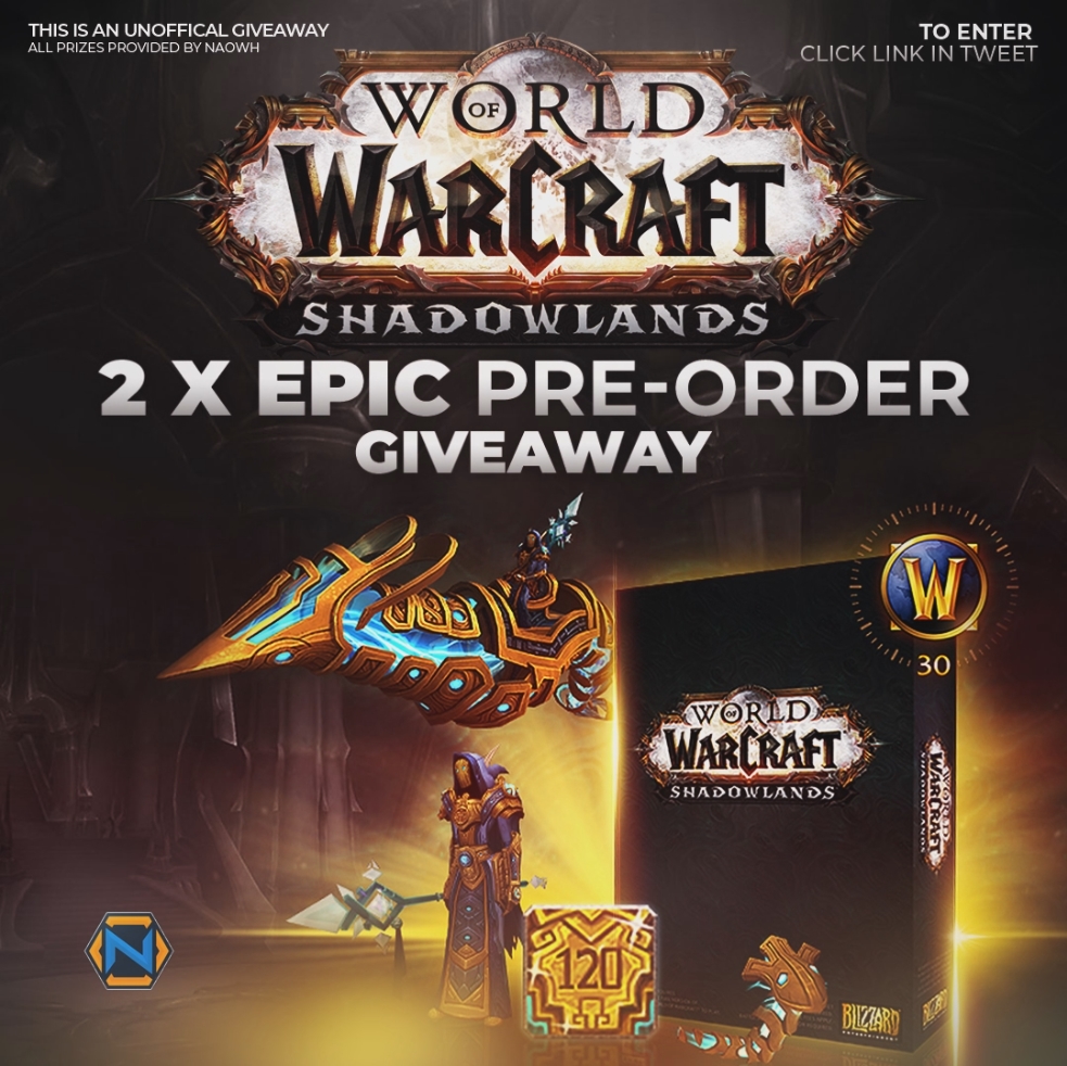 Naowhxd's tweet image. Wanted to celebrate the crazy amount of support lately with a Giveaway!

🎁2x WoW: Shadowlands (Epic Edition)

Follow the link below to enter: 👇
gleam.io/dA3h8/naowh-2x…

The giveaway will end when MDI prison begins (25th of June)

Best of luck!