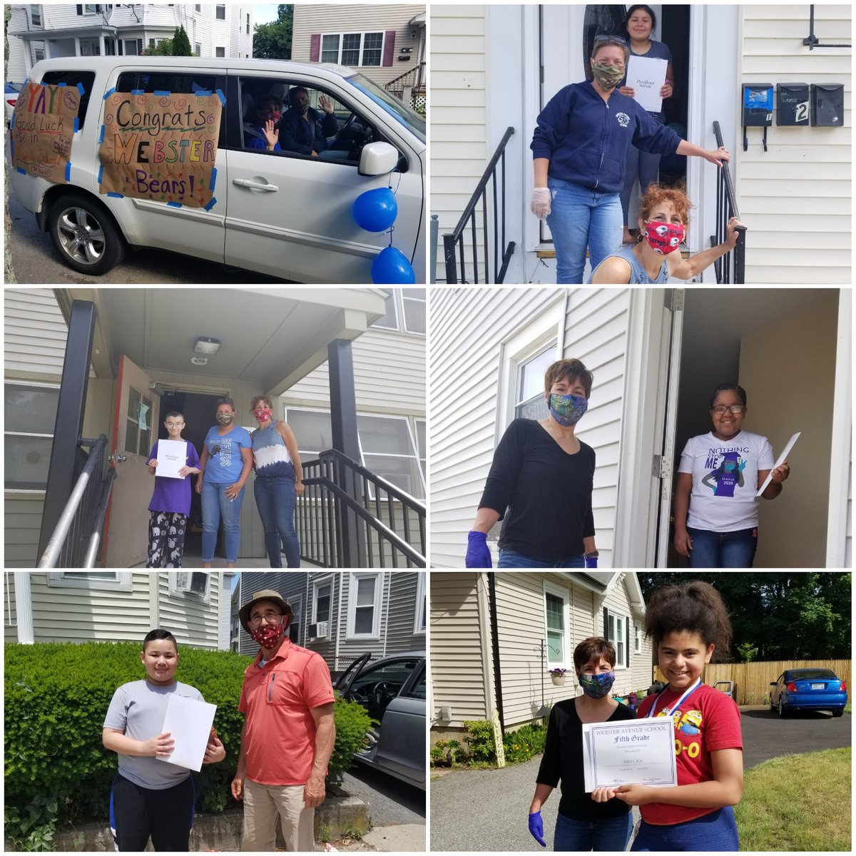 Visits to fifth graders' homes continue! Sending best wishes to Webster's grade 5 students as they move onto middle school.  Continue to let your light shine! Webster Bears Forever!
